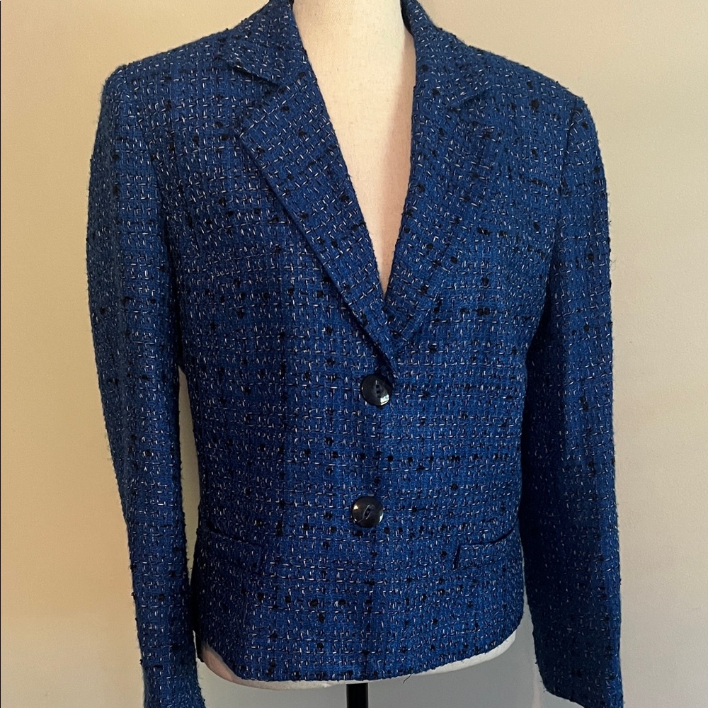Classic Navy Tweed Blazer by Bergamo